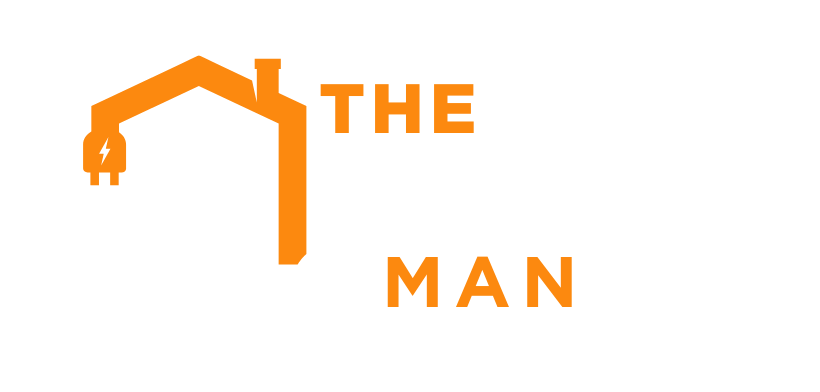 the handy man logo white